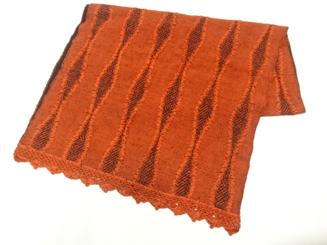 JAPANESE SHAWL / RIBBON EMBROIDERY / WOVEN WAVY STRIPE